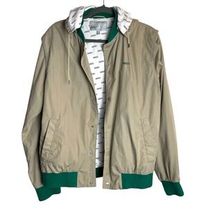 Wesc Khaki and Green Fully Lined Snap Button Up Jacket Size Medium